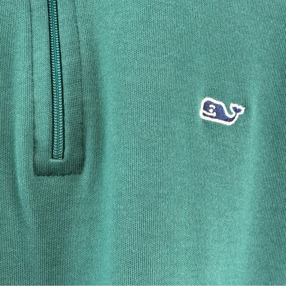 Vineyard Vines Men's Forest Green Pima Cotton Quarter Zip Sweater Size M - Picture 2 of 8